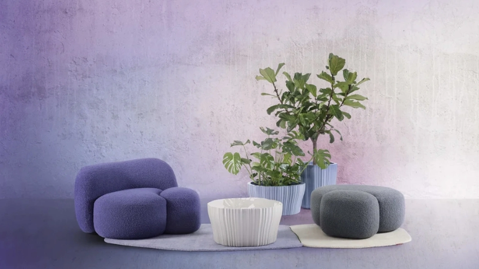 Pouf in tessuto Aaland di Kartell