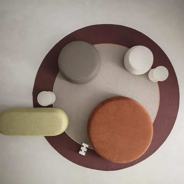 Pouf Denny in tessuto o ecopelle di Alf Da Frè