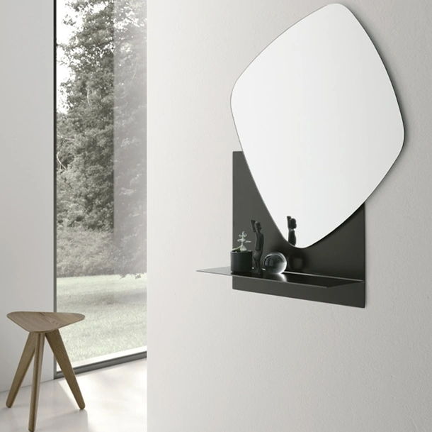 Specchio con mensola in metallo Double Trouble di Target Point