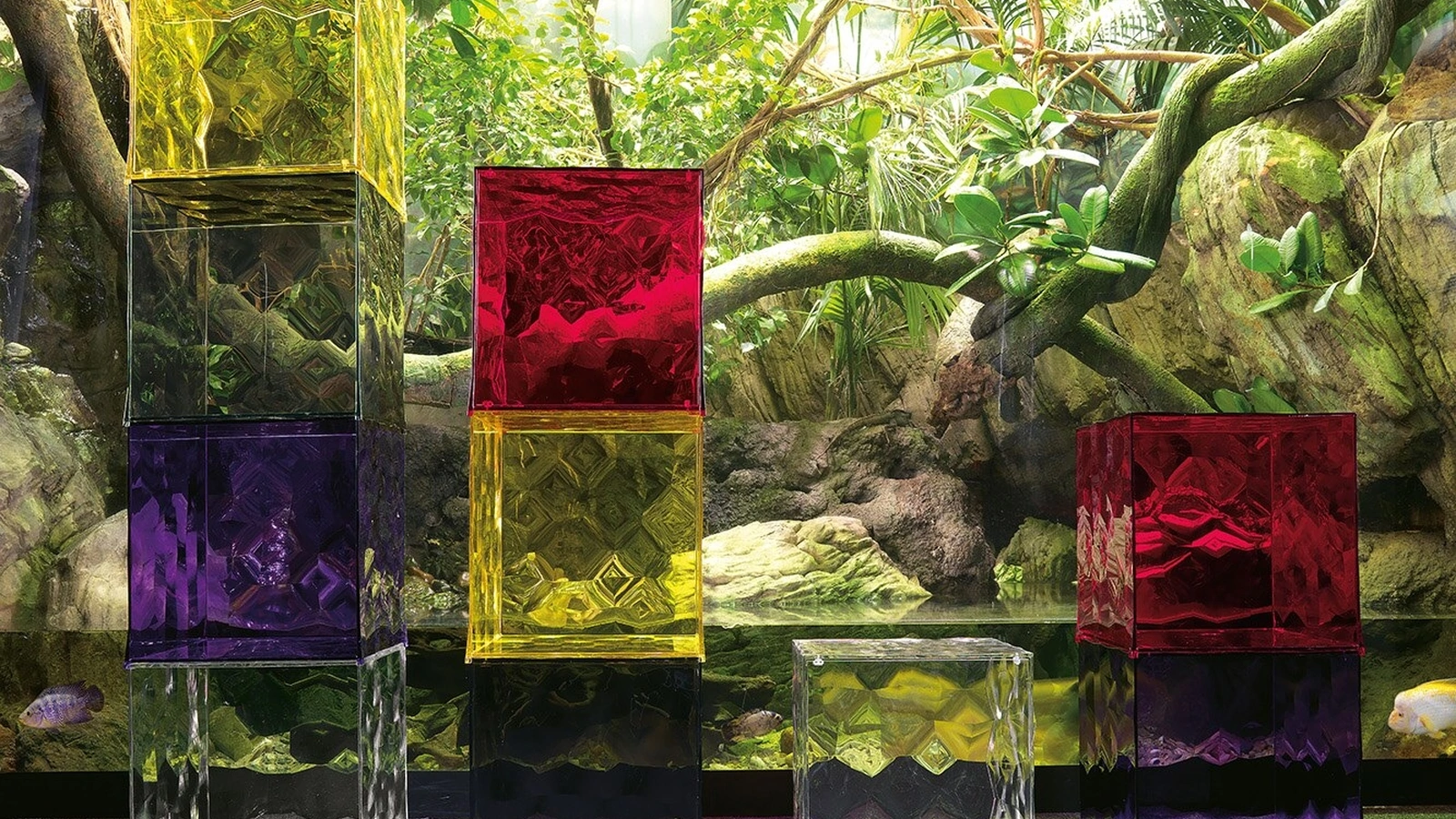 Cubo Contenitore impilabile in plexiglas Optic di Kartell