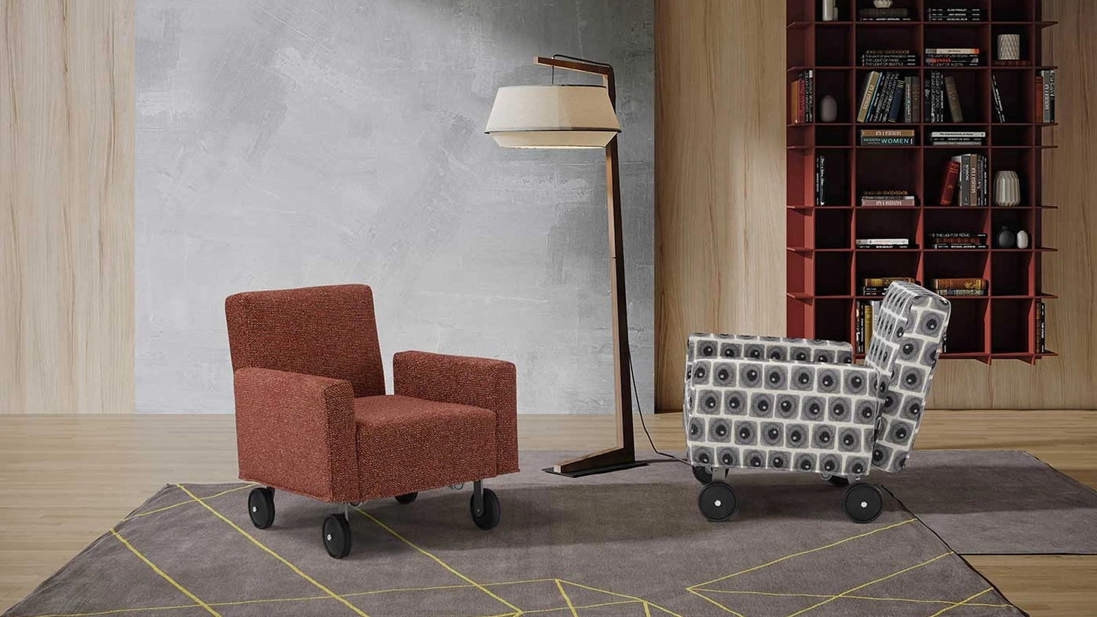 Pouf QQ in tessuto trasformabile in poltroncina di Egoitaliano