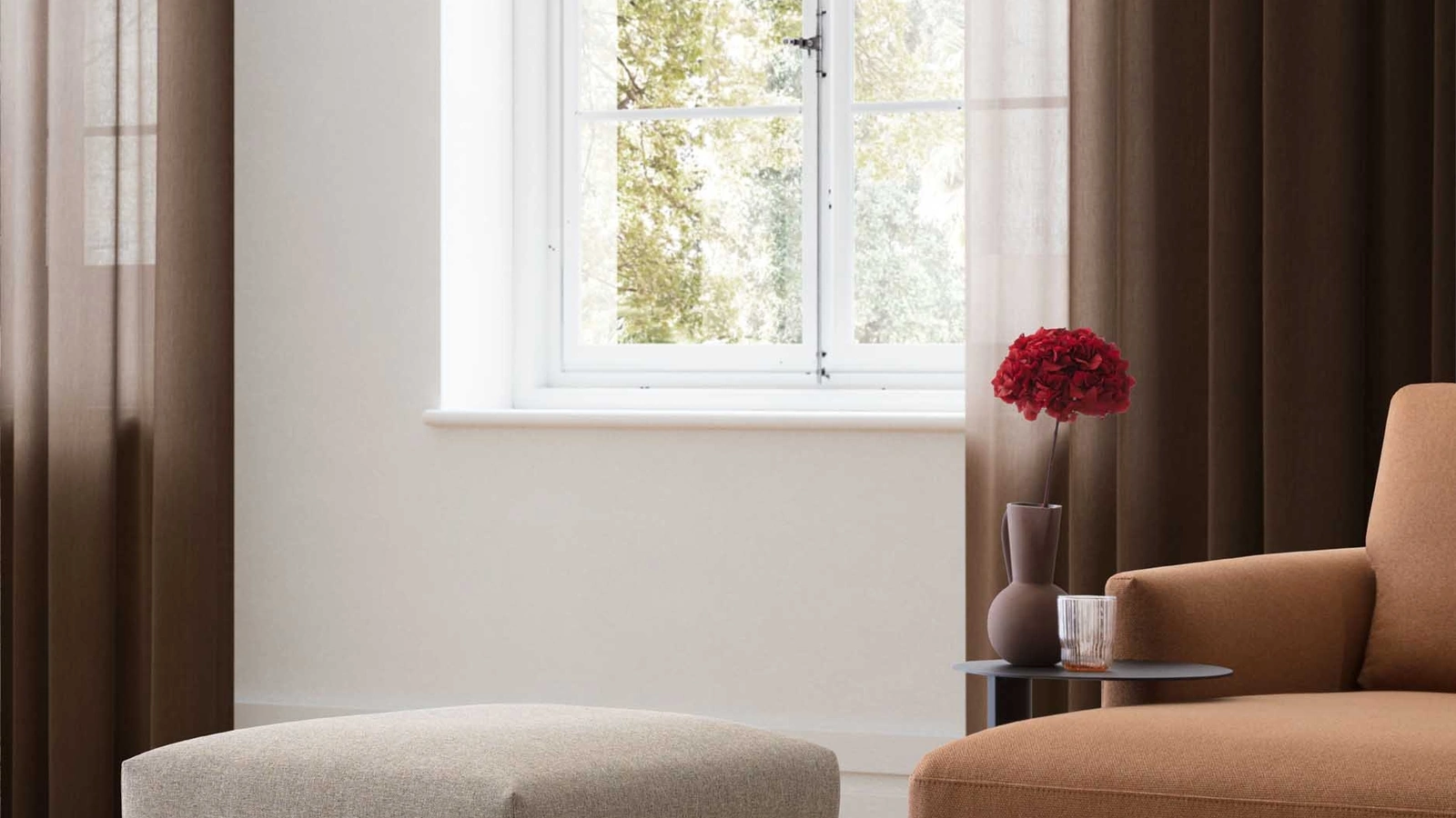 Pouf contenitore in tessuto imbottito e trapuntato Treasure di Le Comfort