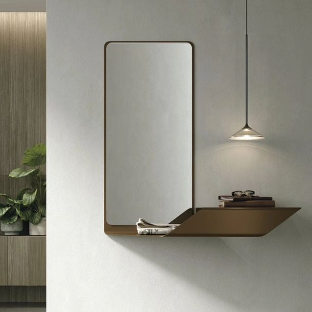 Specchio Prisma con mensola integrata in metallo di Target Point