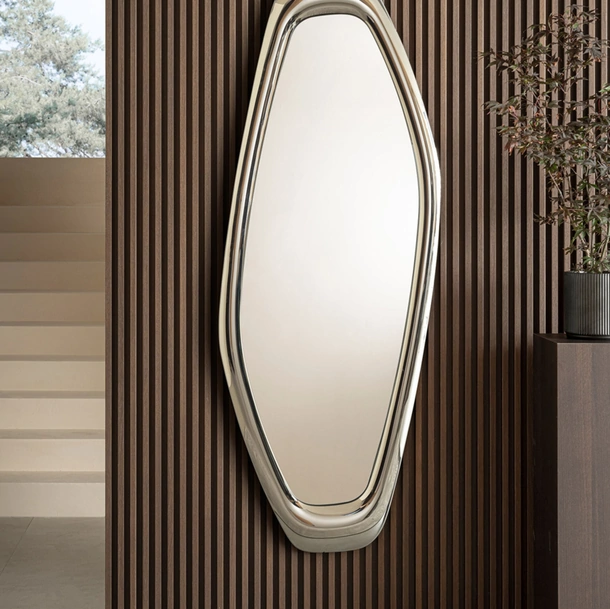 Specchio Soul con cornice in cristallo di Riflessi