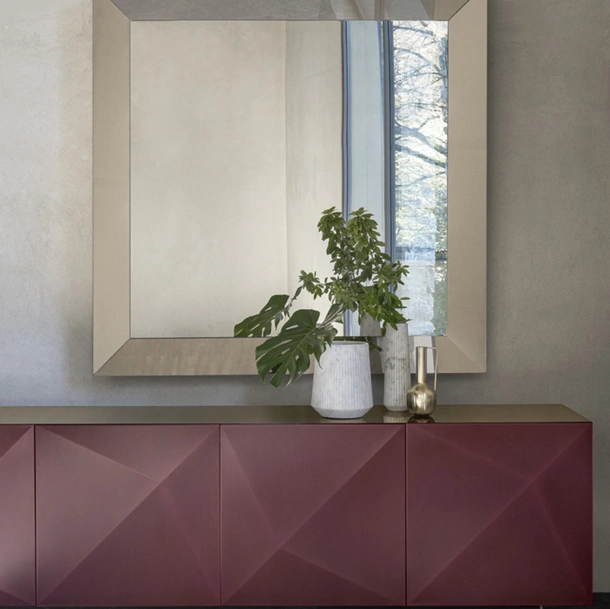 Specchio Trapezio con cornice in cristallo di Riflessi