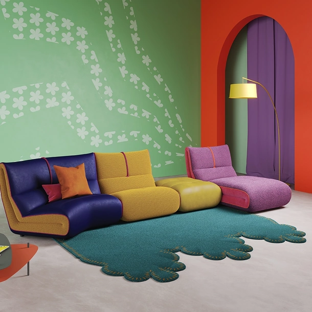 Tappeto di design in tessuto Merlino di Egoitaliano