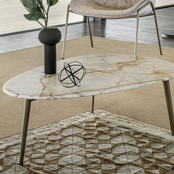 Tavolino con top in marmo Coffee di Riflessi