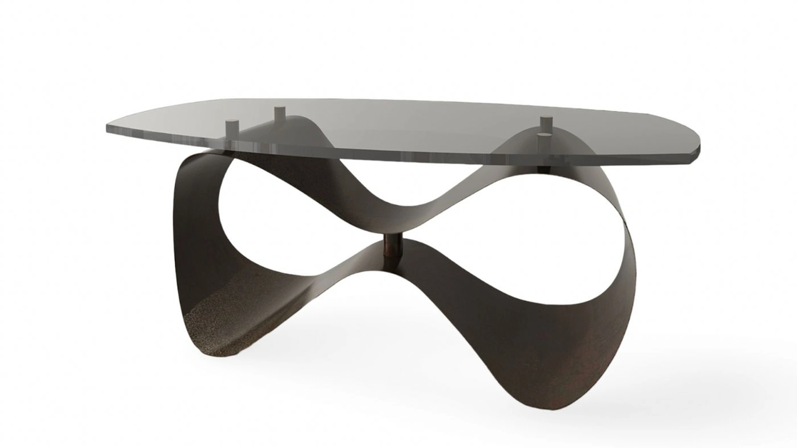 Tavolino con top in plexiglass e base in metallo Infinity di Egoitaliano