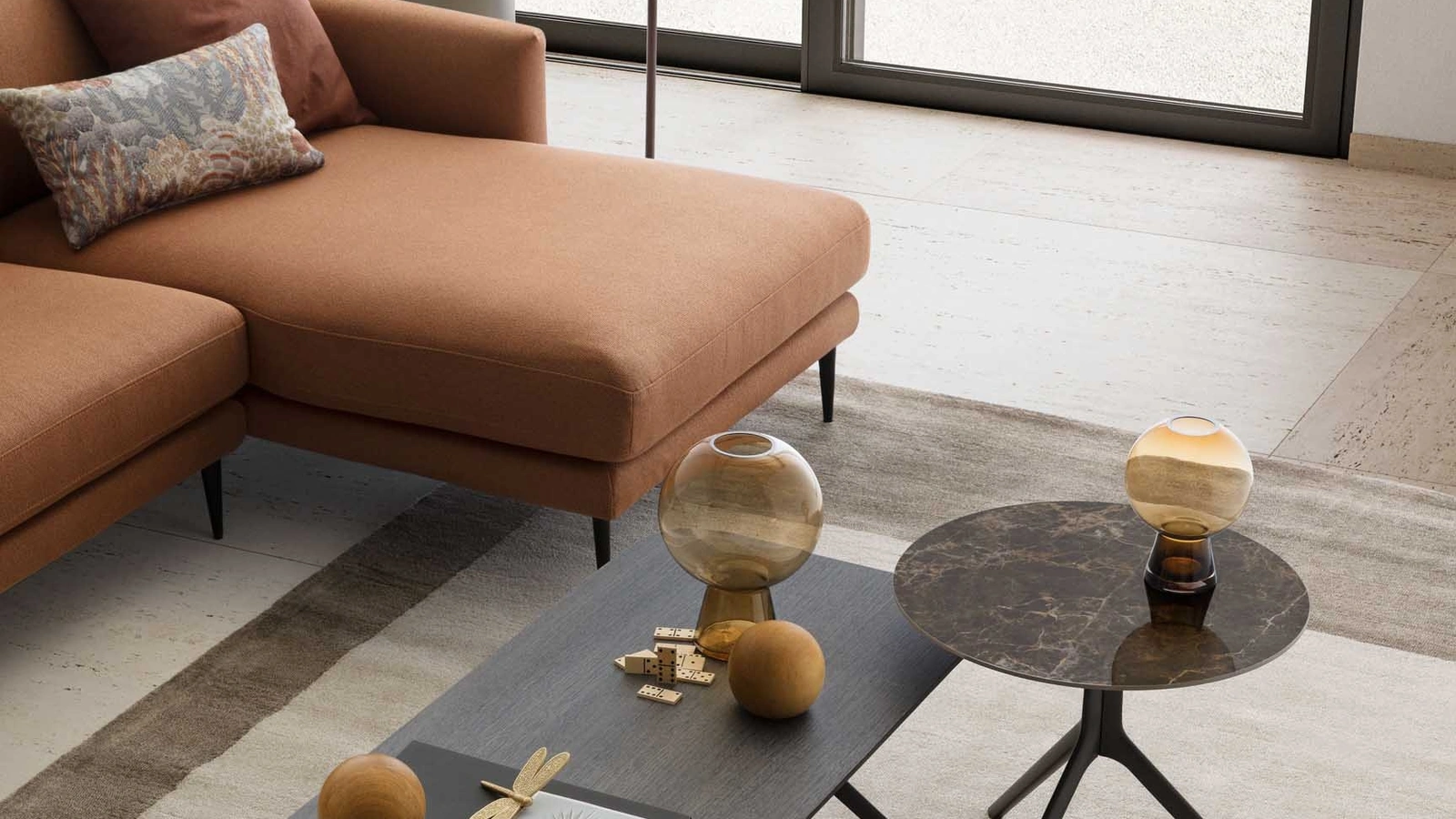 Tavolino Silky rettangolare in rovere grigio di Le Comfort