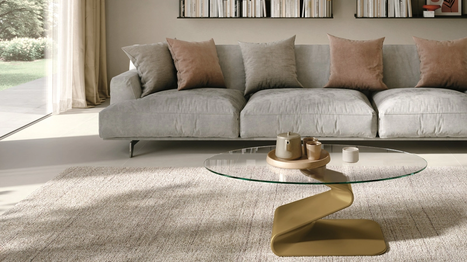 Tavolino Zed con top in vetro di Target Point