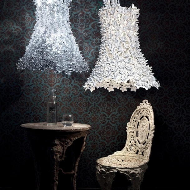 Lampada a sospensione Bloom in policarbonato con fiori in polimero termoplastico di Kartell