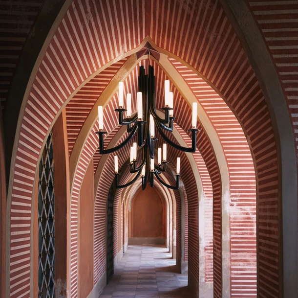 Lampada a sospensione Khan in policarbonato finitura Nero di Kartell