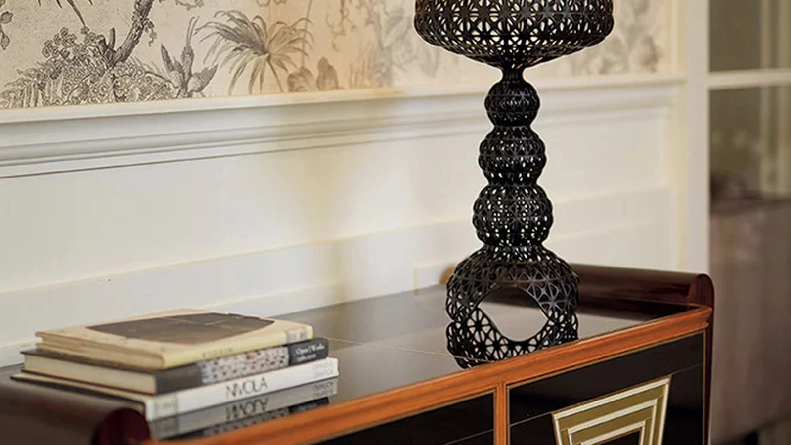 Lampada Kabuki Mini in policarbonato di colore Nero di Kartell