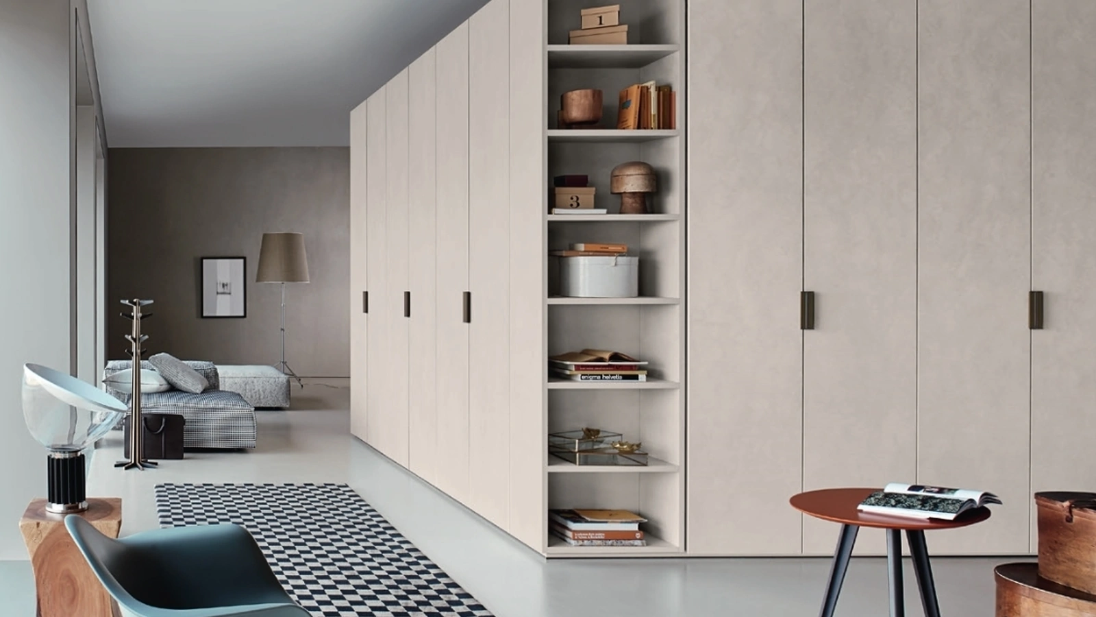 Armadio angolare Anta Liscia Maniglia Skin di Sangiacomo