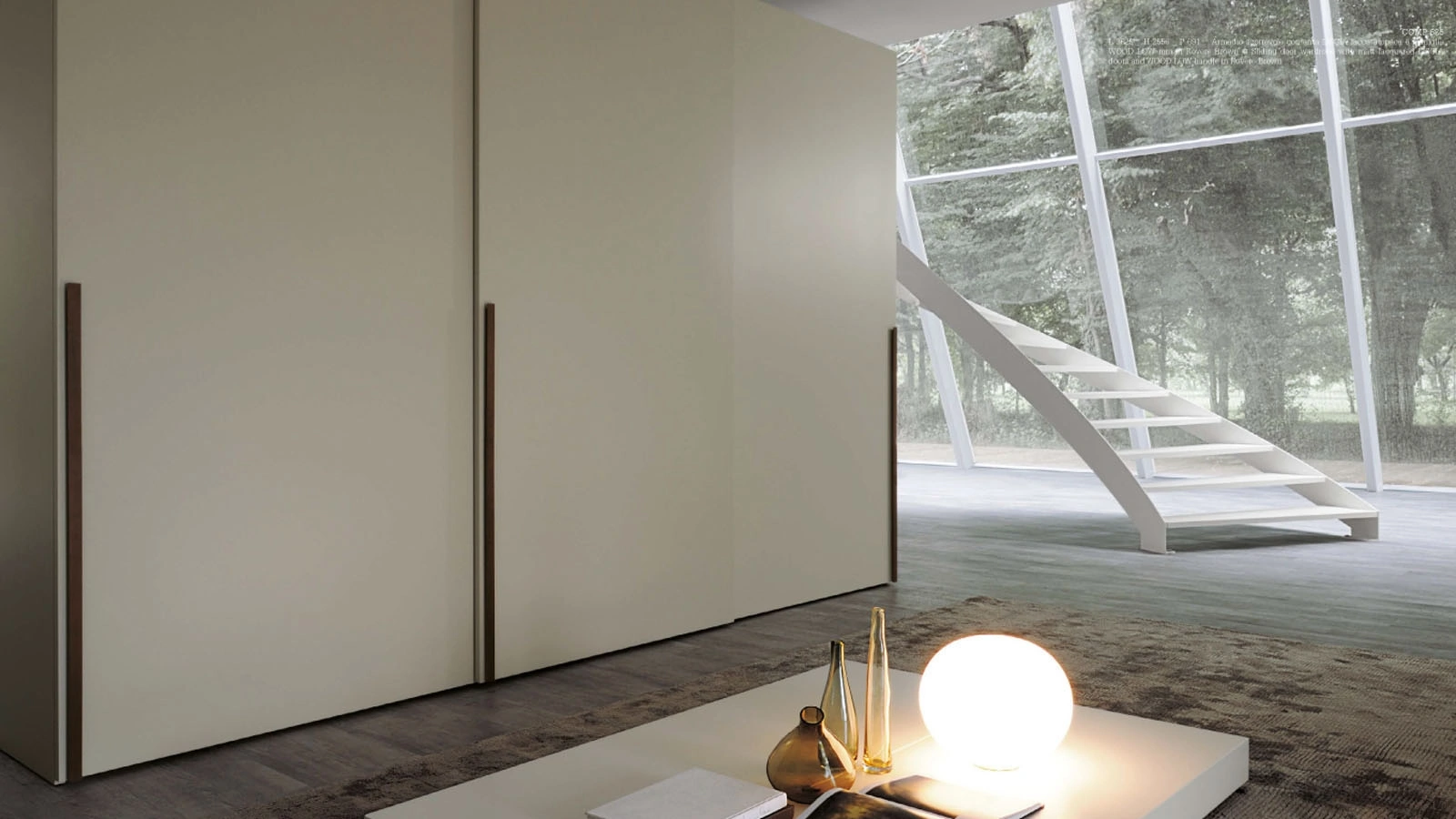 Armadio Anta Liscia Scorrevole Maniglia Wood in laccato opaco di Sangiacomo