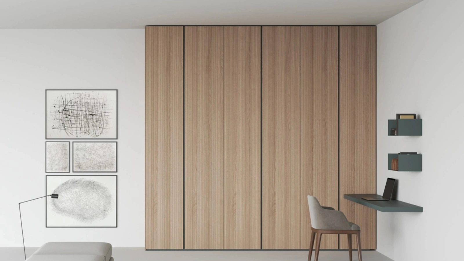 Armadio Freedhome Angolo Cieco in rovere canneté di Caccaro