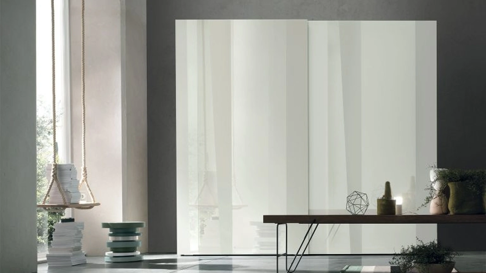 Armadio in vetro con anta scorrevole Kelly di Tomasella