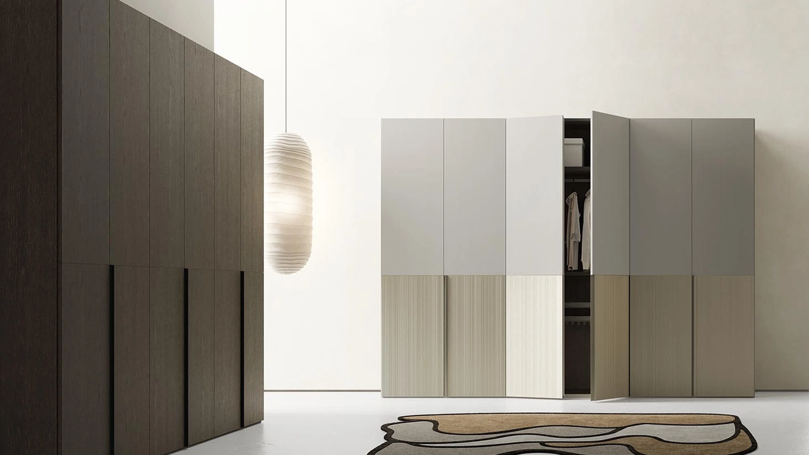 Armadio con ante battenti Sei in laccato opaco o fashion wood di Alf Da Frè