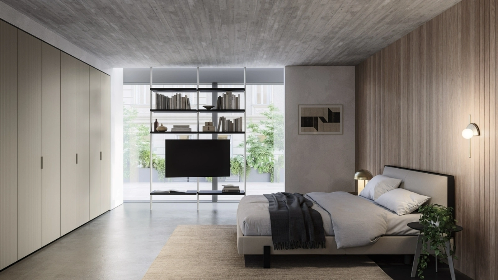 Armadio Trail con anta cannettata di Sangiacomo