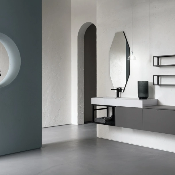 Mobile bagno moderno in laccato sabbiato B-GO BG006 di Compab