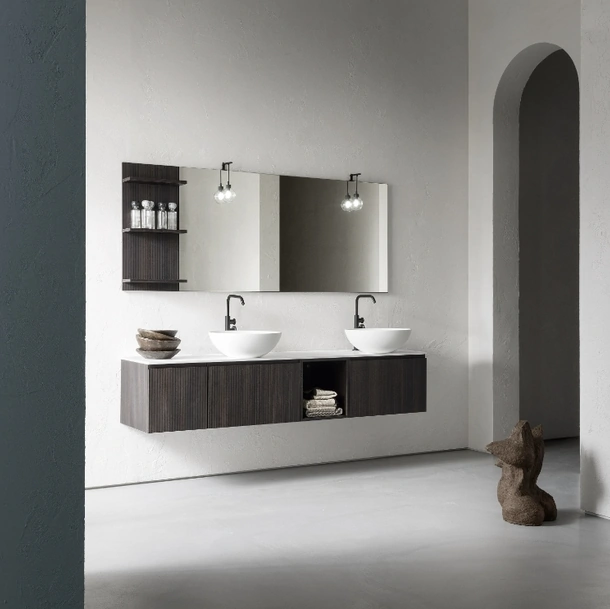 Mobile da Bagno sospeso in nobilitato effetto legno B-GO BG012 di Compab