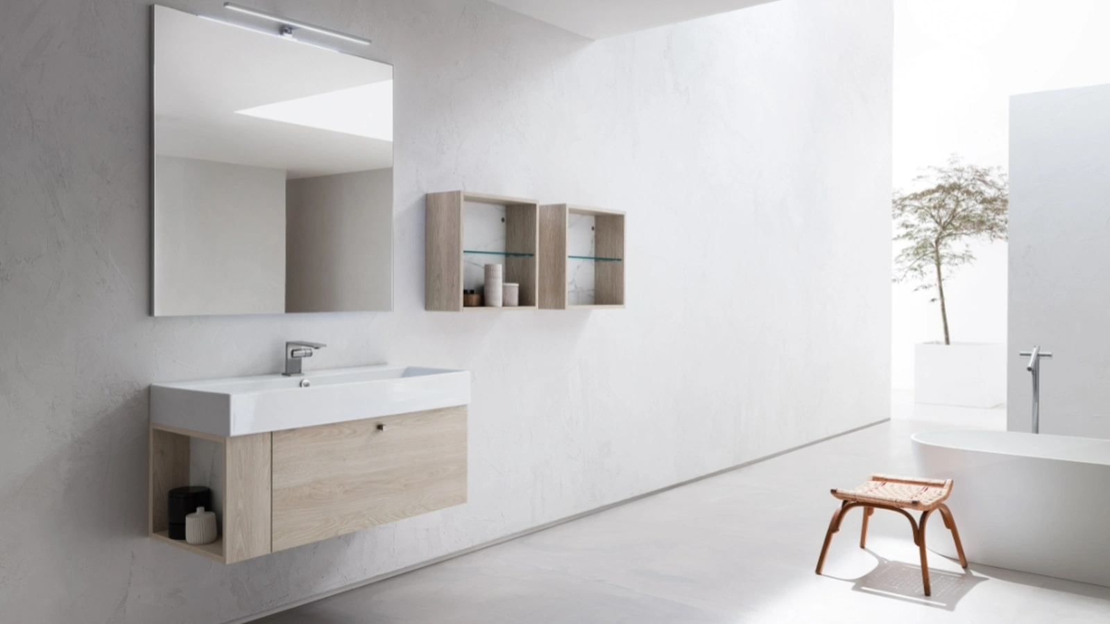 Mobile da Bagno sospeso in seta nobilitato B201 BD005 di Compab