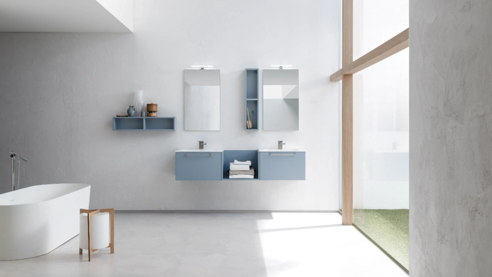 Mobile da Bagno sospeso in laccato opaco B201 BD016 di Compab