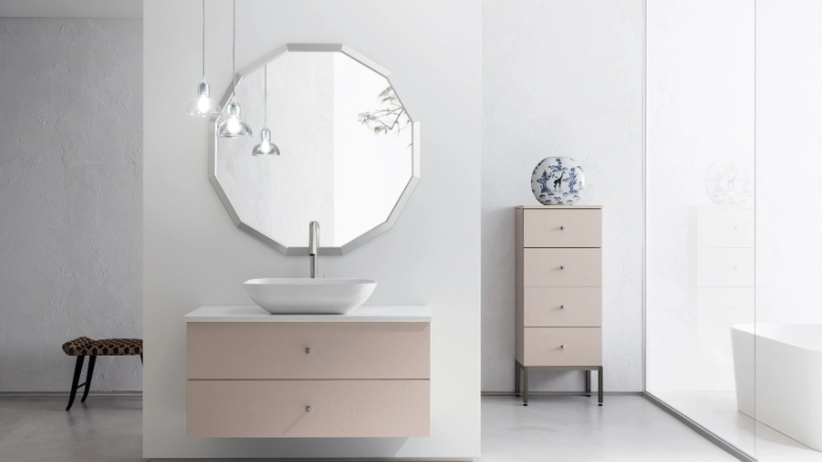 Mobile da Bagno sospeso in laccato opaco B201 BD018 di Compab