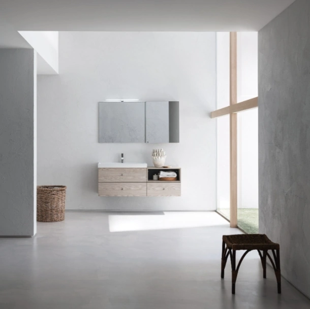 Mobile da Bagno sospeso in nobilitato effetto legno B201 BD021 di Compab