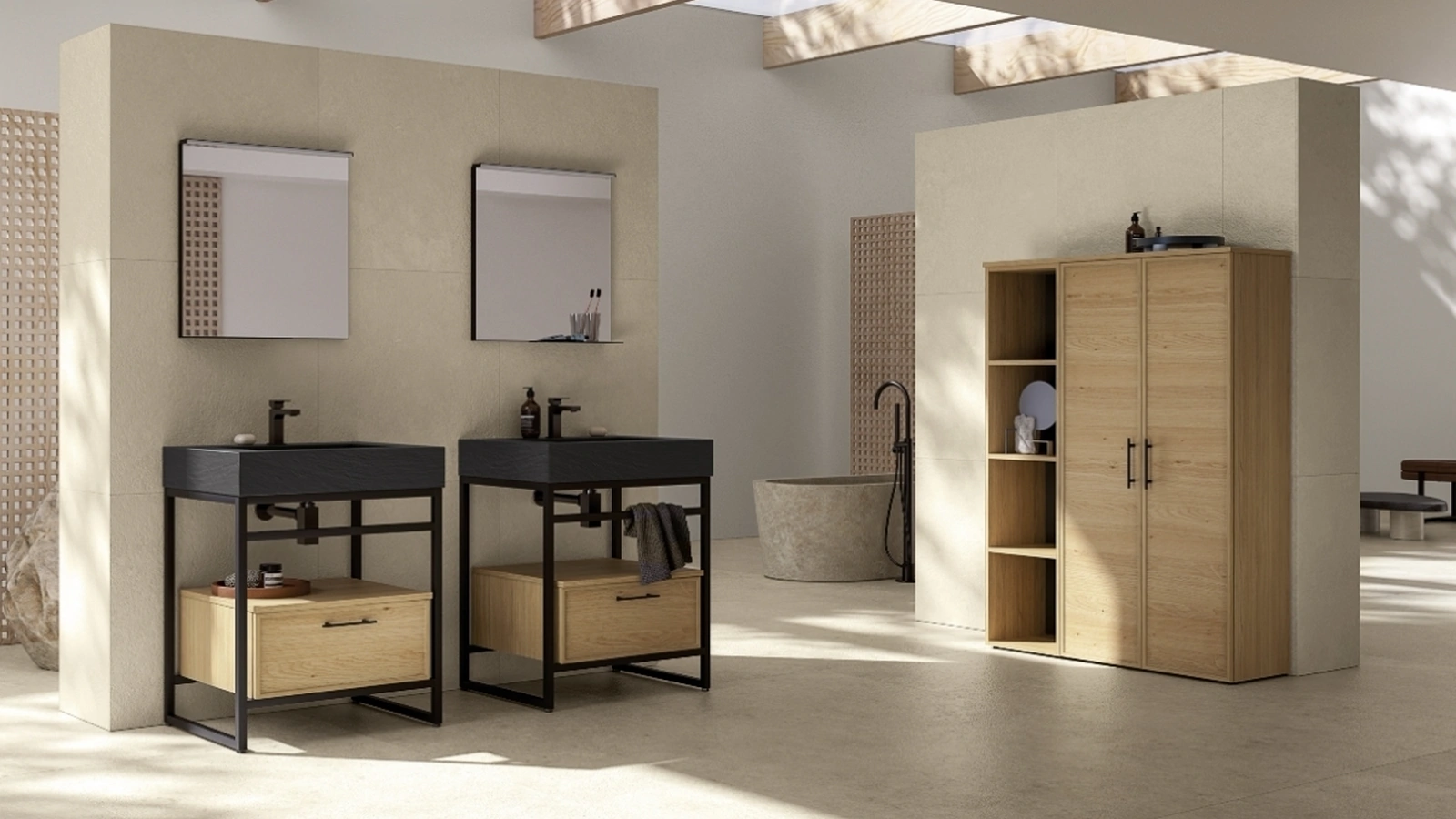 Mobile da Bagno a terra TABULA TB03 di Compab