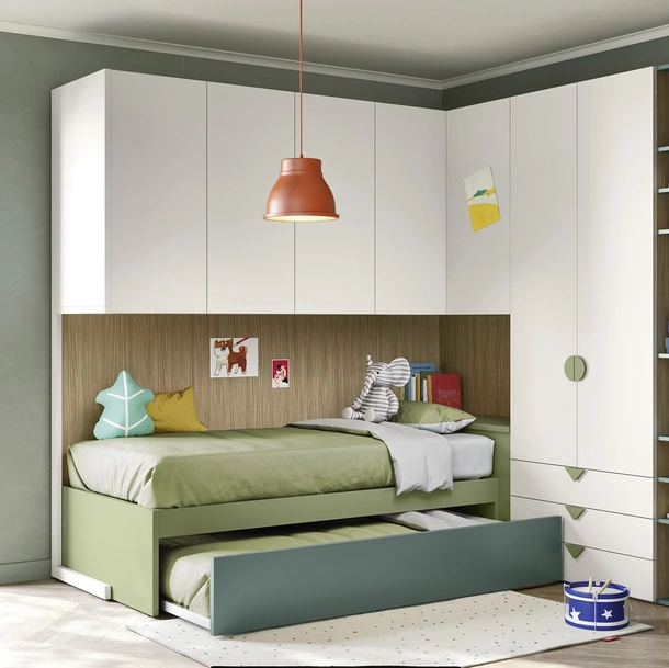 Cameretta a Ponte con Letti Estraibili di Nidi