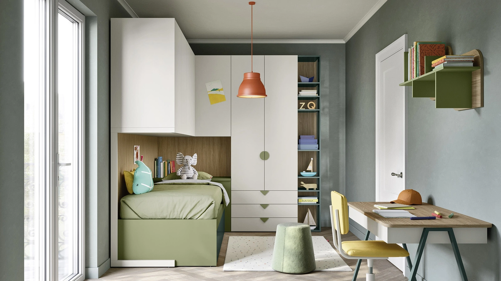 Cameretta a Soppalco con Letti Estraibili di Nidi