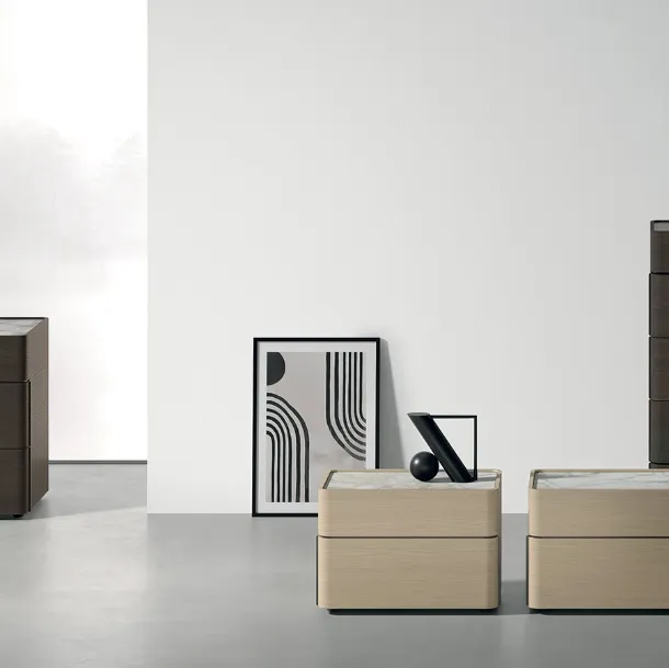 Comodino Filnox in laccato opaco di Caccaro