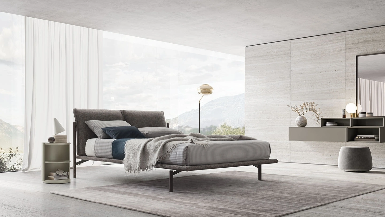 Letto in tessuto Atlas di Alf Da Frè