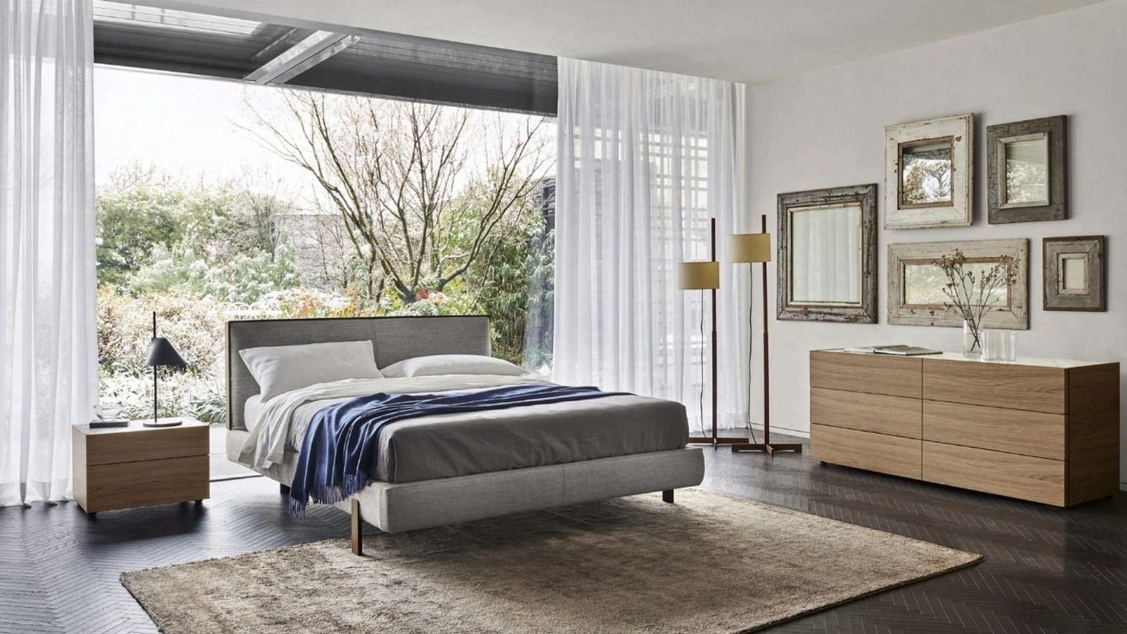 Letto in tessuto imbottito Decor di Sangiacomo