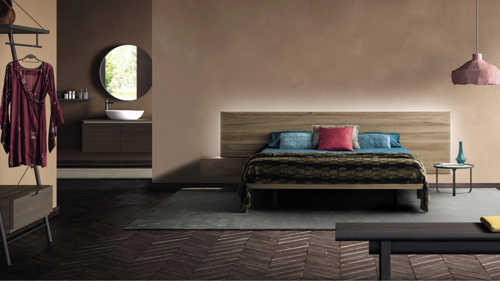 Letto Zen con testiera effetto sospesa di Devina Nais