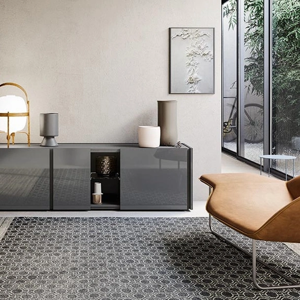 Madia Da-Do Giorno in laccato lucido Piombo di Alf Da Frè