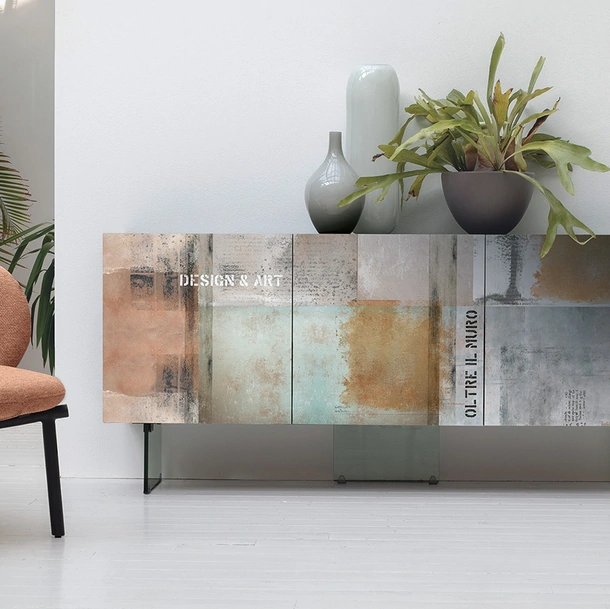 Madia in vetro con stampa digitale Dafne 162 di Target Point