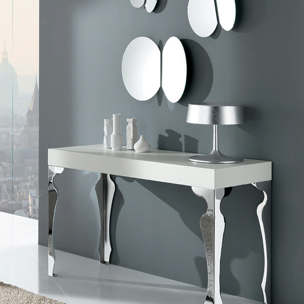 Mobile ingresso Luxury Consolle in legno laccato con gambe in acciaio di Riflessi