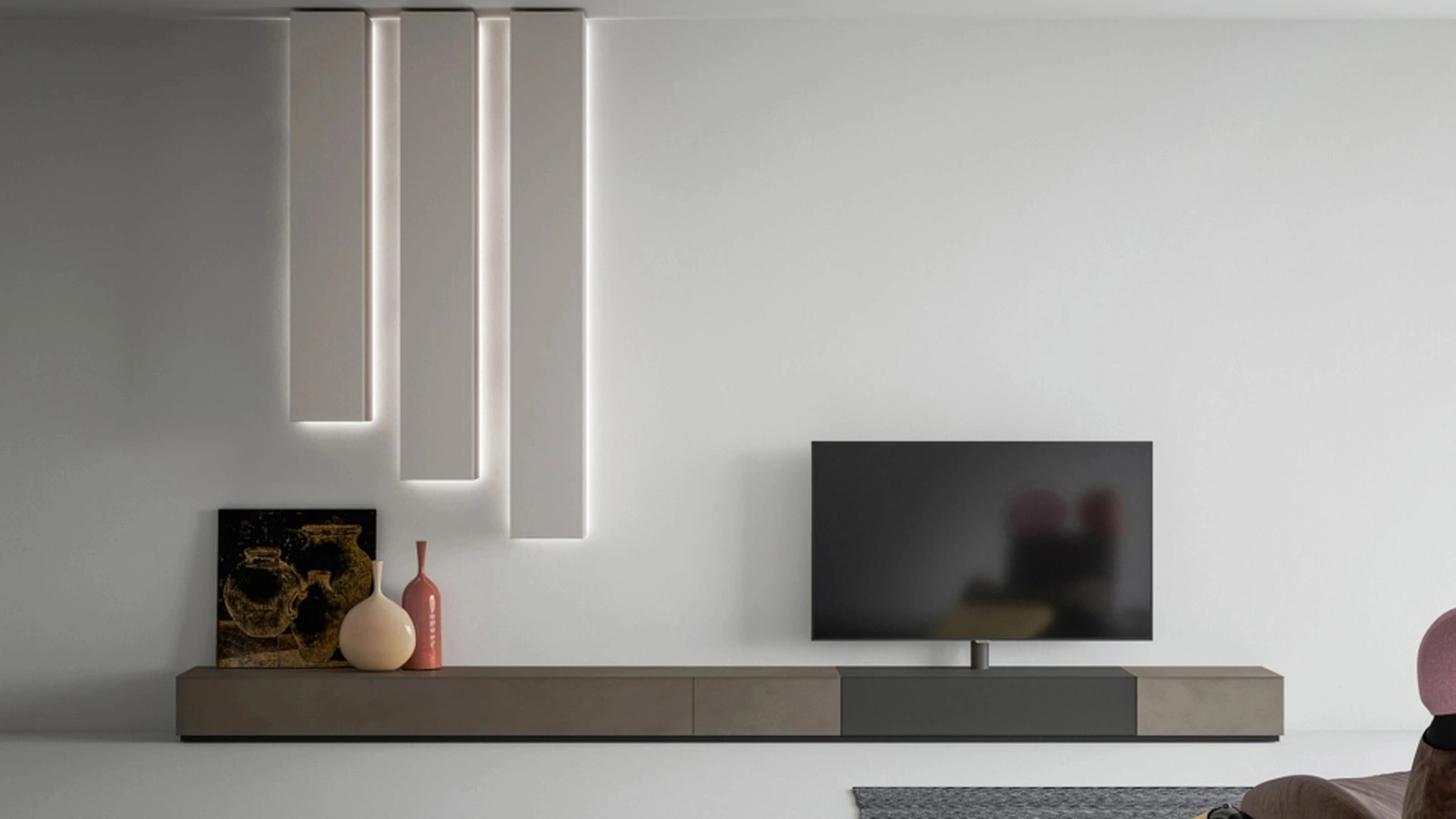 Mobile Porta Tv Freedhome con Pilastri da soffitto di Caccaro