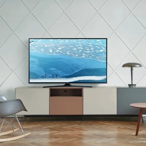 Mobile Porta Tv Cabaret 58D sx in impiallacciato Noce e top in ceramica di Sangiacomo