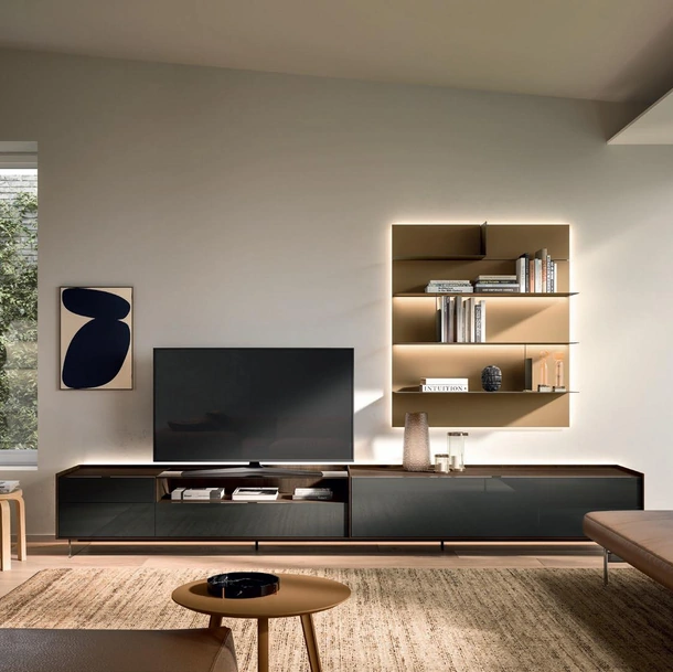 Parete Attrezzata Cabaret Glass di Sangiacomo