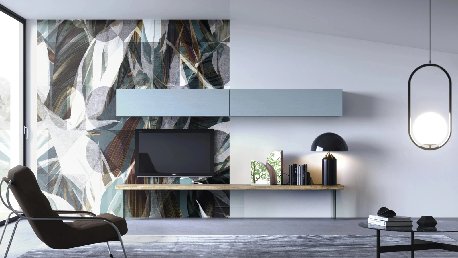 Parete attrezzata Zero 16 04 in legno di Rovere laccato di Devina Nais