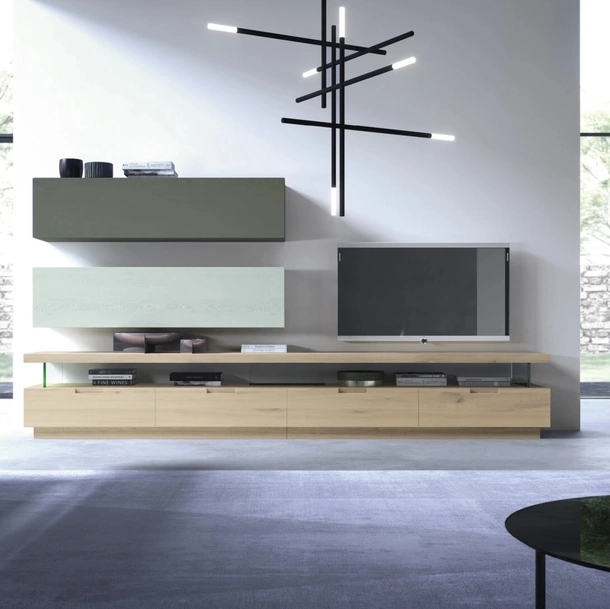 Parete Attrezzata Zero 16 05 in Rovere massello di Devina Nais