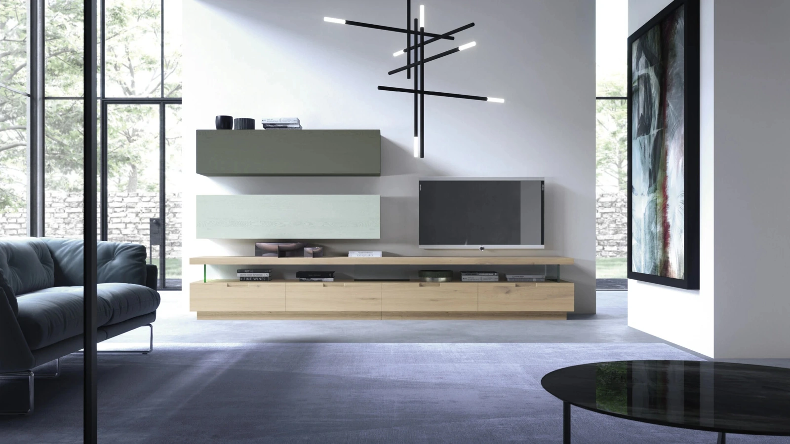 Parete Attrezzata Zero 16 05 in Rovere massello di Devina Nais