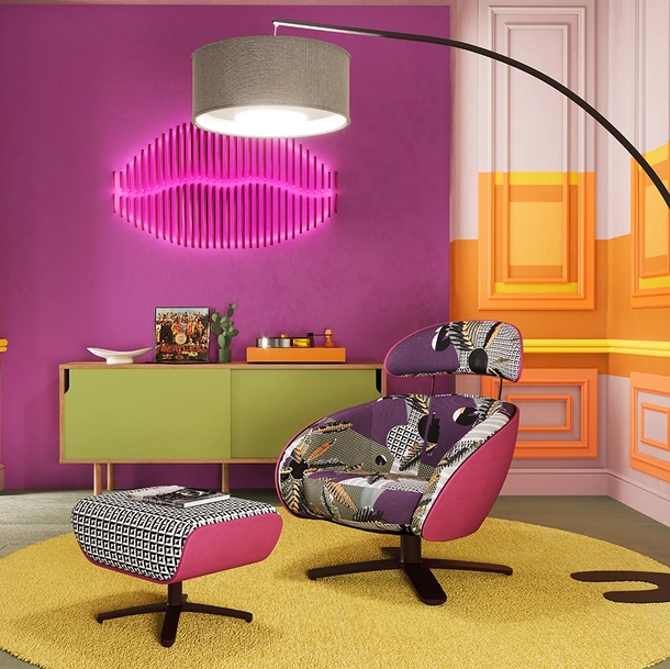 Poltroncina di design in tessuto Coconut di Egoitaliano