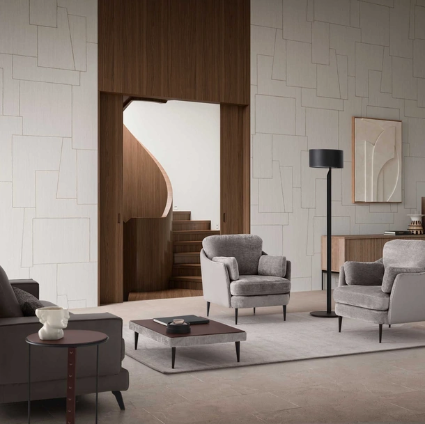 Poltrona in tessuto imbottito Galen di Le Comfort