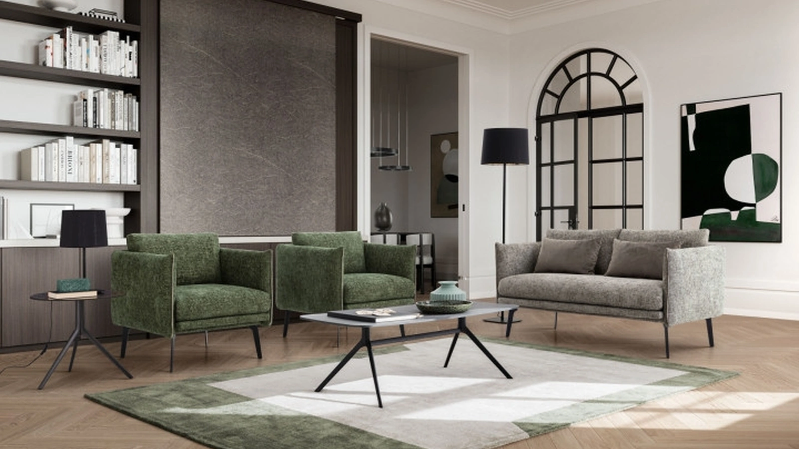 Poltroncina in tessuto imbottito Boon di Le Comfort