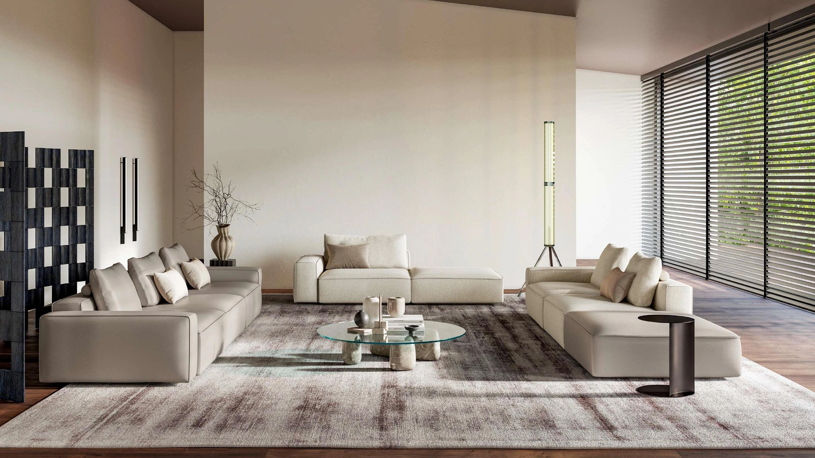 Salotto lineare in tessuto Adam di Le Comfort