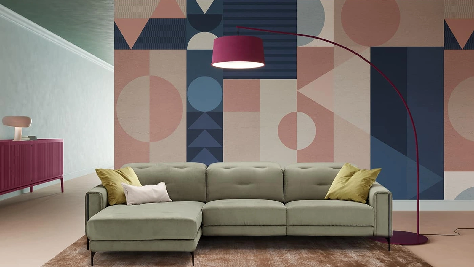 Divano in tessuto con penisola Arnold di Egoitaliano